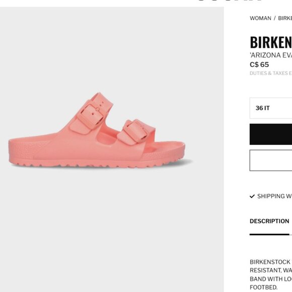 Birkenstock Shoes - Birkenstock EVA Arizona Sandles Sz 38